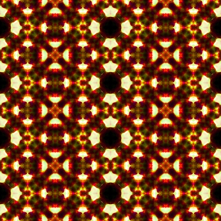 Traditional ornament shapes in orange shadows. Rich outlined stroke. Seamless ornate typical design.