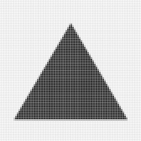 Triangle. The simple geometric pattern of black squares with shadowed frame. Set of dot patterns....