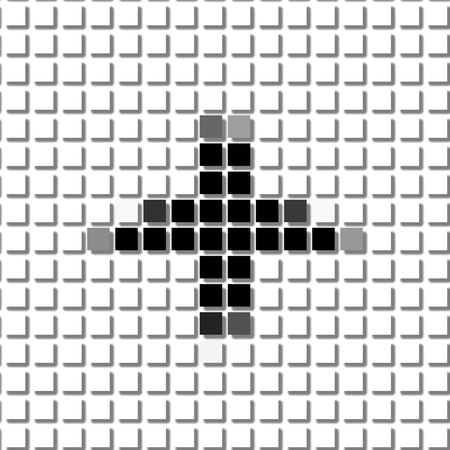 Four sided star. The simple geometric pattern of black squares with shadowed frame. Set of dot patterns. Halftone pattern for the posters, banners, leaflets, flayers, presentations,の写真素材