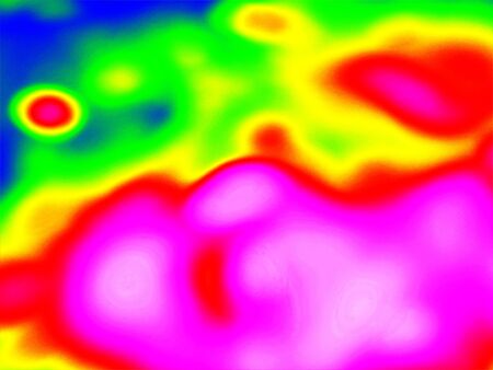 Ultraviolet  scan. Infrared  photo. Defocused leaves in water for natural background. Blurred and...