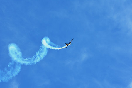 Memorial Airshow, 24th of June 2017, Roudnice, Czech Republic. The aerobatic team flying in Extra...