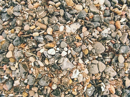 Sea stones for design. Abstract background with pebbles, detail