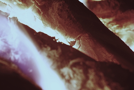 The firing charcoal in red orange color, close-up view  and very high temperature