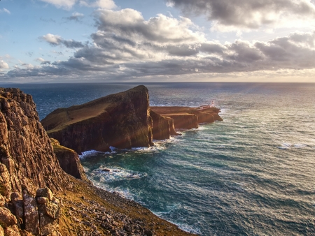 Rocky cliff of Neist Point, Isle of Skye, Scotland, Great Britain, Europe. Must seeの写真素材