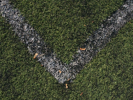 Corner Lines of an outdoor football or soccer training fieldの写真素材