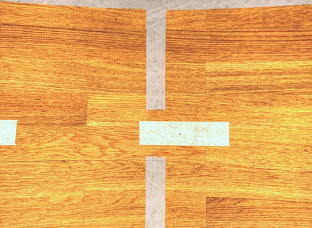 White lines or battens ground or floor pattern surface texture.  Line of empty hand ball  field in the gymnasium stadiumの写真素材
