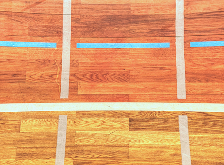 White lines or battens ground or floor pattern surface texture.  Line of empty hand ball  field in the gymnasium stadiumの写真素材