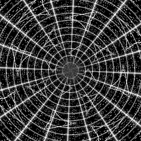 Kaleidoscope with snow flake on black background. Miracle shuriken kaleidoscopic rotating  targetの写真素材