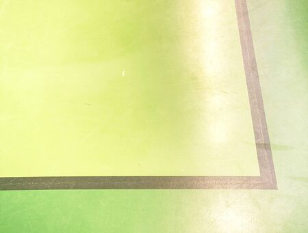 Close up to green colour court floor for training and tournament. Modern surface of florball hall.の写真素材