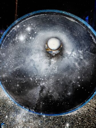 Pipes, valves and flanges ready for potable water supply. Drainage, building. Abstract filter.の素材 [FY310134895118]