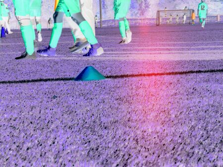 Soccer field and bokeh background.  Abstract filter.