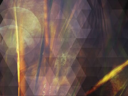 Filtered photo of long and thin stems of plants with small drops of dew on the footstalks and blurred shapes. bstract filter.の写真素材