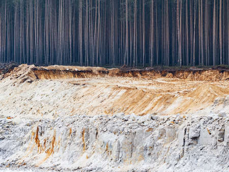 Empty glass sand mine. The manufacture and production of silica sand. The main sand is crystalic...