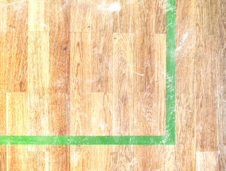 Detailed abstract view of a painted hardwood court, border lines. Abstract.の写真素材