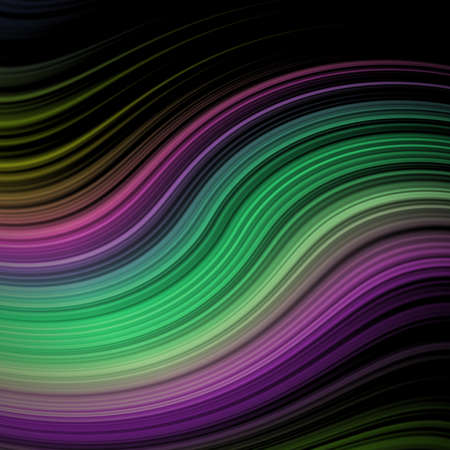 Abstract Colorful Waves on Black Backgroundの写真素材