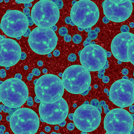 Body science bacteria, virus and Red infecting blood cells in humen body vein. Biology virus...