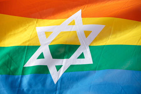 Israel Rainbow Flag on the Pride Paradeの写真素材