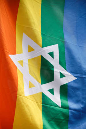 MANHATTAN, NY - June 26, 2011: Colorful balloons and rainbow flags at the 2011 Gay Pride Parade on Fifth Avenue, New York City.のeditorial素材