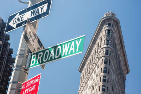 MANHATTAN, NY - September 6, 2010: Broadway sign in New York City, USA on a sunny day.