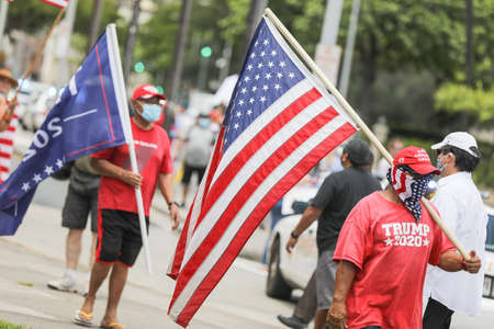 HONOLULU HAWAII: May 1st, 2020: ReOpen Hawaii Rally, Protests to reopen businesses during...