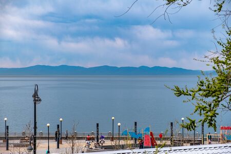 Sports embankment of Vladivostokのeditorial素材