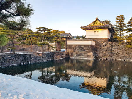 Tokyo, Japan- Jan 23, 2018: A Park in the Tokyo Imperial Palace district
