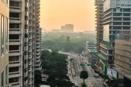 View of Makati city during the day. Skyscrapers in clear Sunny weather.のeditorial素材