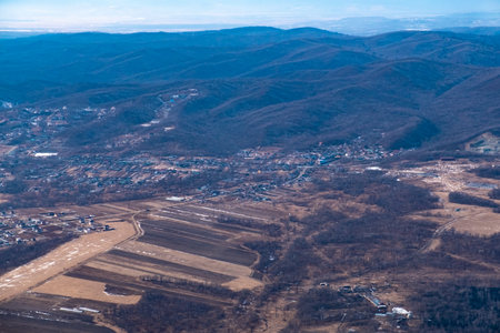 Top view of the spring landscape.の写真素材