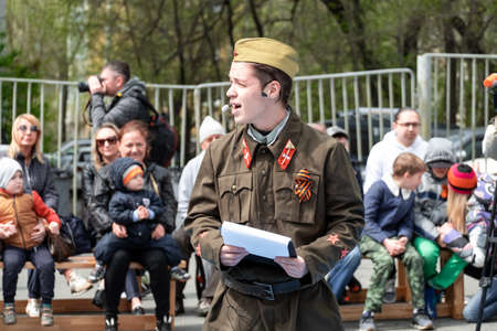 Khabarocsk, Russia - May 09, 2019: Concert in honor of the Victory Day in the great Patriotic war....