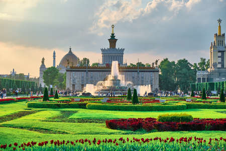 Moscow, Russia - May 27, 2021: exhibition of achievements of the national economy.のeditorial素材