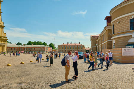 Saint-Petersburg, Russia - Jun 08, 2021: Petropavlovskaya fortress. Hare island. Fortress in the center of St. Petersburg.のeditorial素材