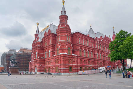 Moscow, Russia - May 27, 2021: View of the Red Square and the Kremlin on a cloudy spring day.のeditorial素材