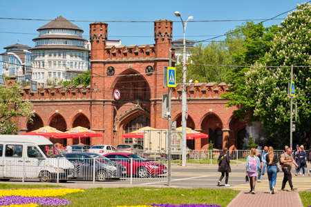 Kaliningrad, Russia - May 31, 2021: Fortification bastion tower Der Dohna turm. Now its amber museum.のeditorial素材