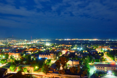 Ulan-Ude, Russia - July 21, 2022: Panoramic view from the height of the city in summer in the evening.のeditorial素材