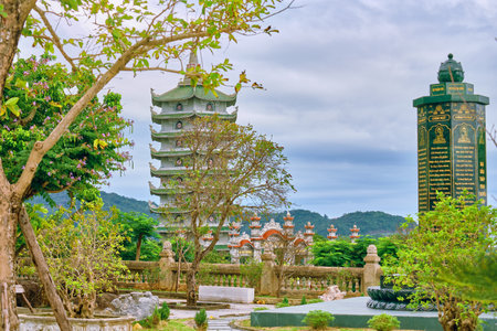 Lin Ung Buddhist Temple on the Seoncha Peninsula near Da Nang, Vietnamの写真素材