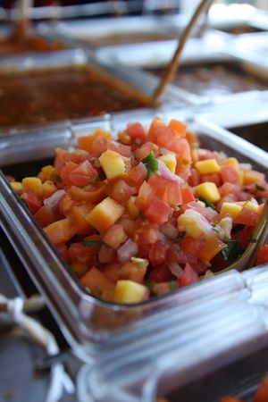 Salsa Bar at a Mexican Cantinaの写真素材