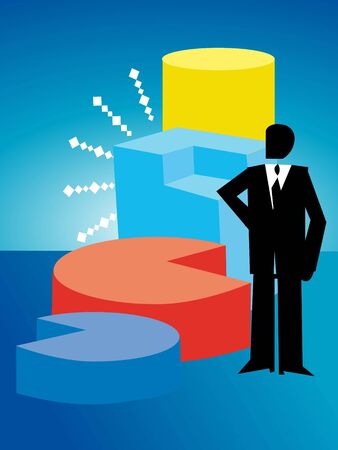 businesssman with graph on gradient background

の写真素材