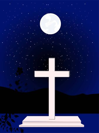 cross with moon and stars at night

の写真素材