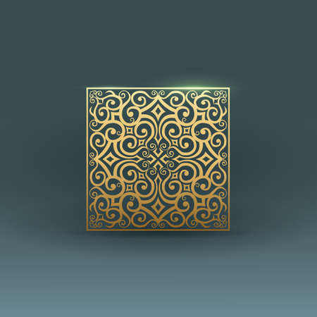Linear design elements. Vector design gold ornament.のイラスト素材
