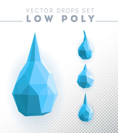 Vector Illustration. Abstract polygonal drops. Drops symbol.のイラスト素材