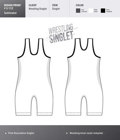 Singlet vector template. Wrestling tricot design templateのイラスト素材