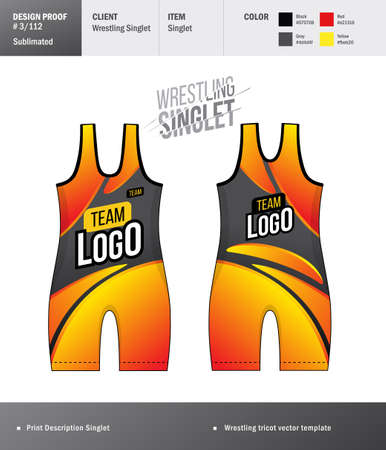 Singlet vector template. Wrestling tricot design templateのイラスト素材