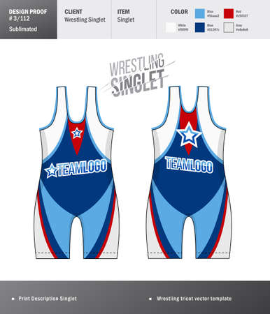 Singlet vector template. Wrestling tricot design templateのイラスト素材