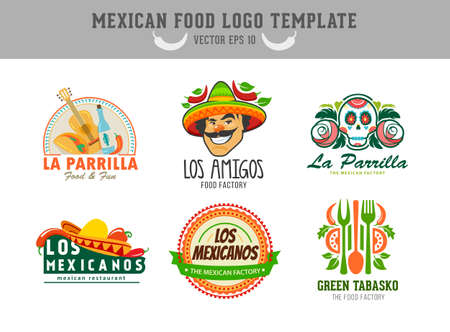 Mexican food  . Vector logo design templateのイラスト素材