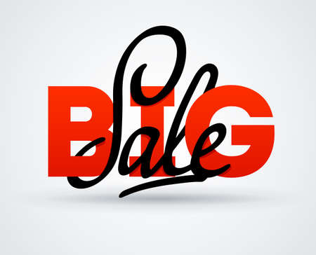 Big sale banner. Sale and discounts. Vector poster illustration. Big Sale lettering calligraphy card.のイラスト素材