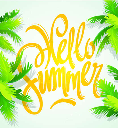 Hello Summer Holiday and Summer Camp posterのイラスト素材