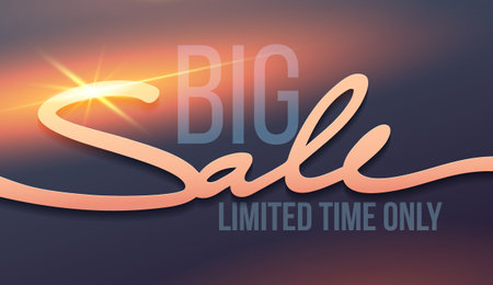 Big sale banner. Discounts offer. Vector illustration. Vector flyer template. Big Sale lettering calligraphy cardのイラスト素材