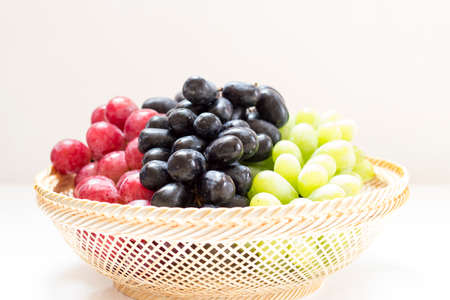 Organic grapes in basket