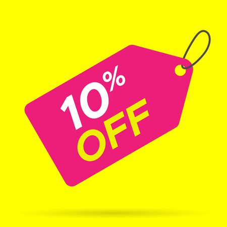 Discount label, tag. 10 percent off. For sales promotions. Vector illustration. Editableのイラスト素材