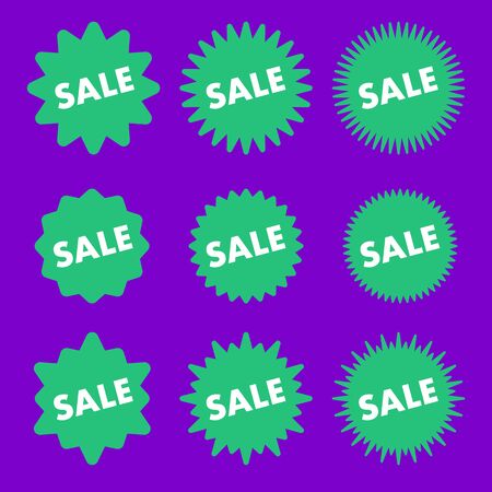 Stickers set. For sales promotions. Vector illustration. Editableのイラスト素材